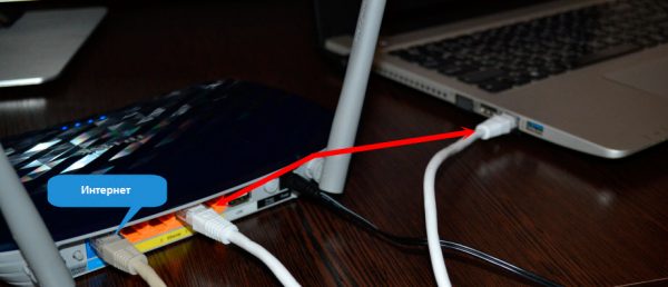 Подключение кабелей к роутеру