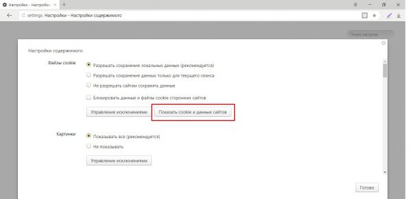 Как показать cookie в «Яндекс.Браузере»