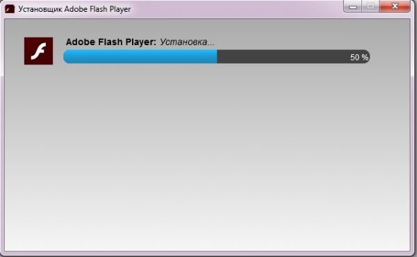 Окно «Мастера установки» Adobe Flash Player