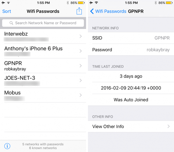 Приложение Wi-Fi Password List