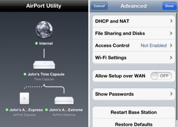 AirPort Utility в телефоне