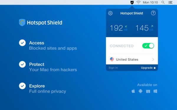 Приложение Hotspot Shield для мобильных устройств